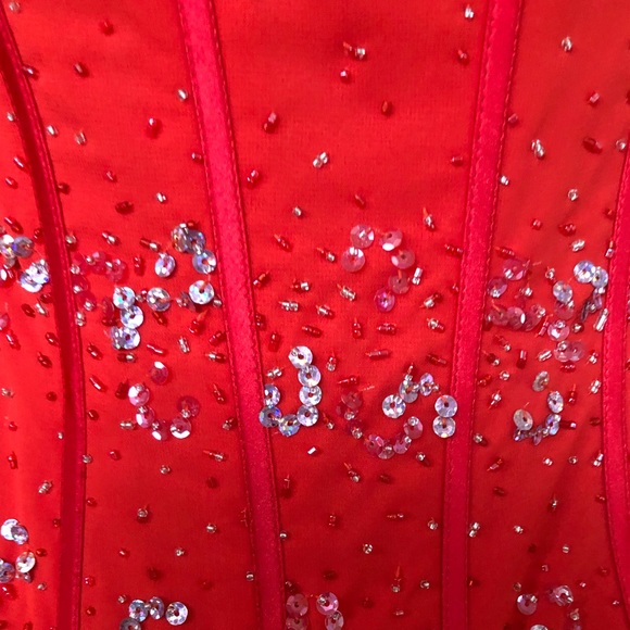 Aviana Red Party Dress - Picture 6 of 8